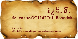 Árokszállási Benedek névjegykártya